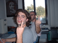 Emanuele e Luca durante la registrazione del demo
